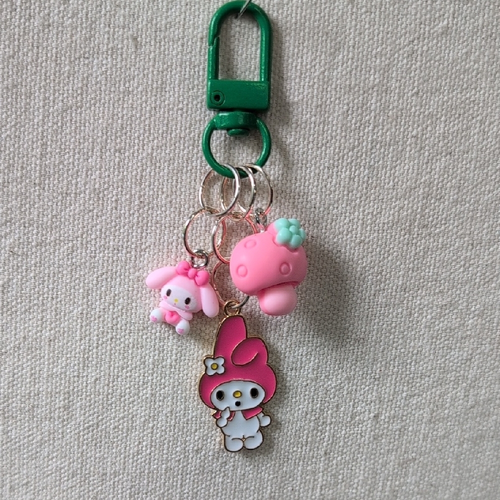 Sanrio My Melody Pink Keychain Hello Kitty Bag Charm *Customizable* - Picture 4 of 8